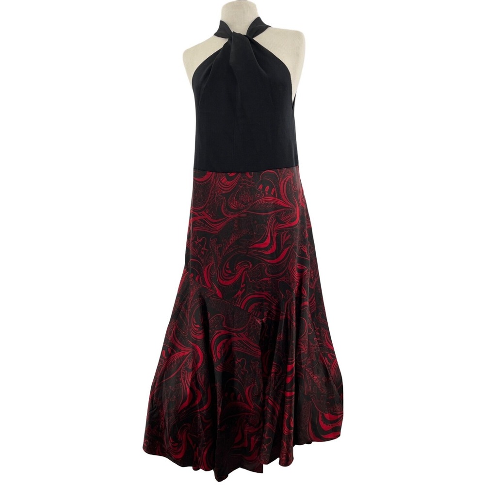 Ted Baker Knit Bodice Twist Dress Size maxi‎ Women's 10-12 Slit Dress NWT $395
